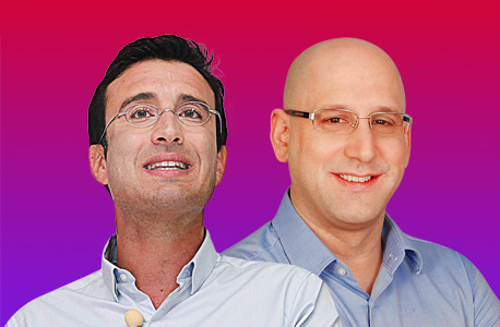 מימין: ניר שטרן מנכ"ל סלקום ומיכאל גולן בעלי גולן טלקום מימין: ניר שטרן מנכ"ל סלקום ומיכאל גולן בעלי גולן טלקום