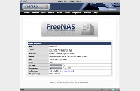 צילום מסך: FreeNAS צילום מסך: FreeNAS
