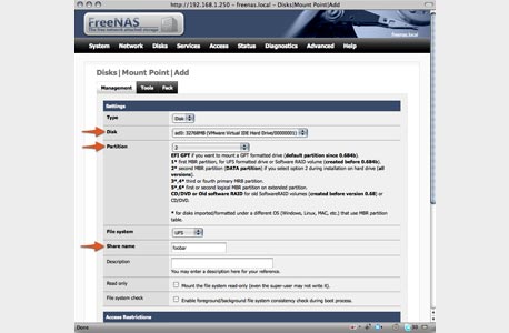 צילום מסך: FreeNAS צילום מסך: FreeNAS
