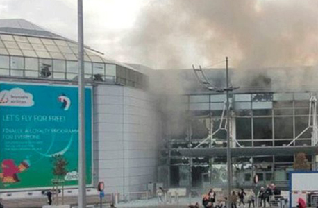 רגע לאחר הפיצוץ בנמל התעופה בבריסל