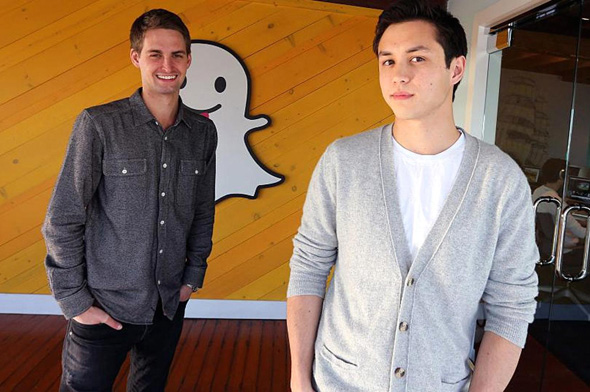Snapchat co-founders Evan Spiegel and Bobby Murphy. Photo: Getty Images