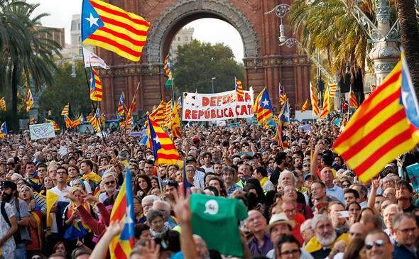 הפגנה היום בברצלונה
