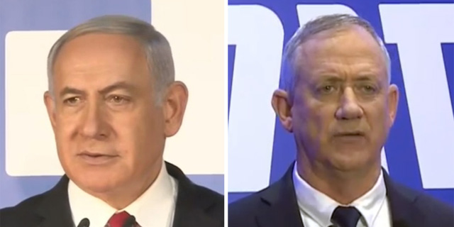 יו"ר כחול לבן בני גנץ ויו"ר הליכוד בנימין נתניהו יו"ר כחול לבן בני גנץ ויו"ר הליכוד בנימין נתניהו