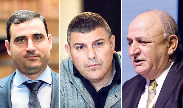 מימין: יצחק תושבה, בעל השליטה בקבוצת דלק, טדי שגיא ואמיר דיין